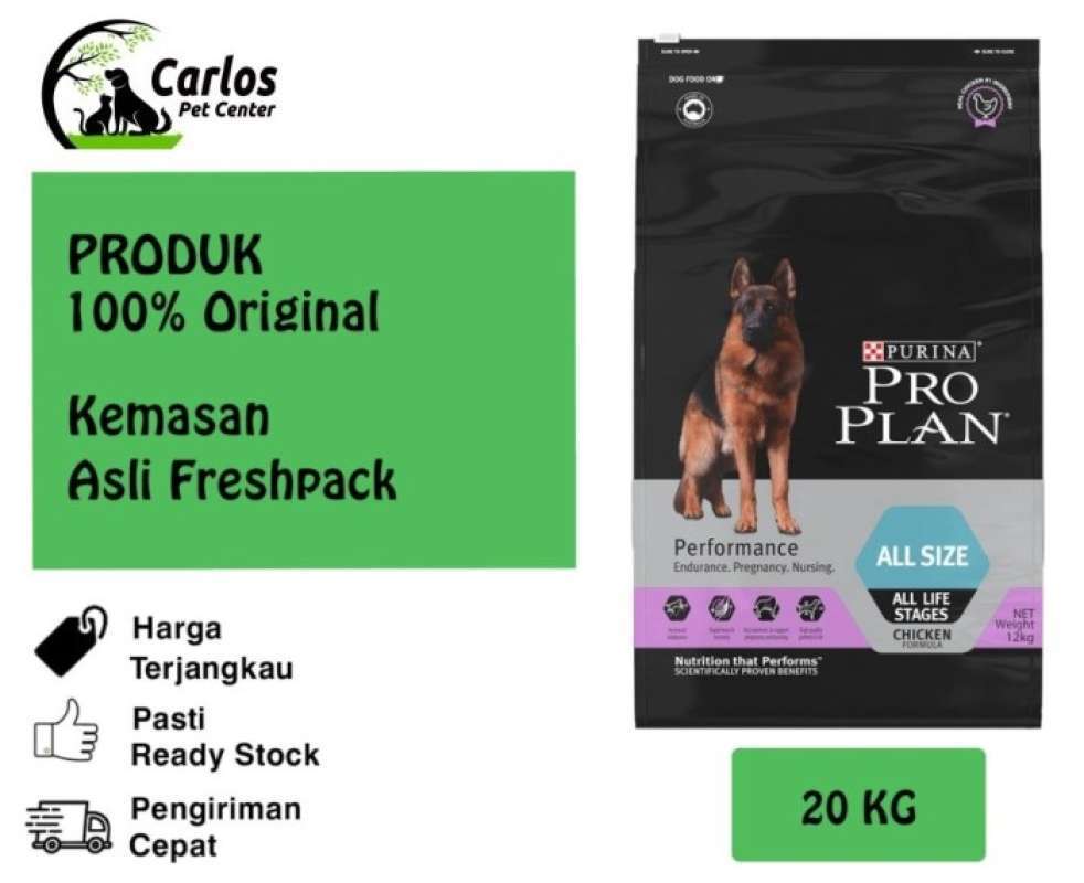 Promo Proplan Pro Plan Dog Performance All Size Optipower 20Kg