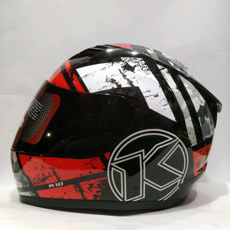 HELM KYT R10 #3 BLACK WHITE RED FLUO HELM FULL FACE - Main Image