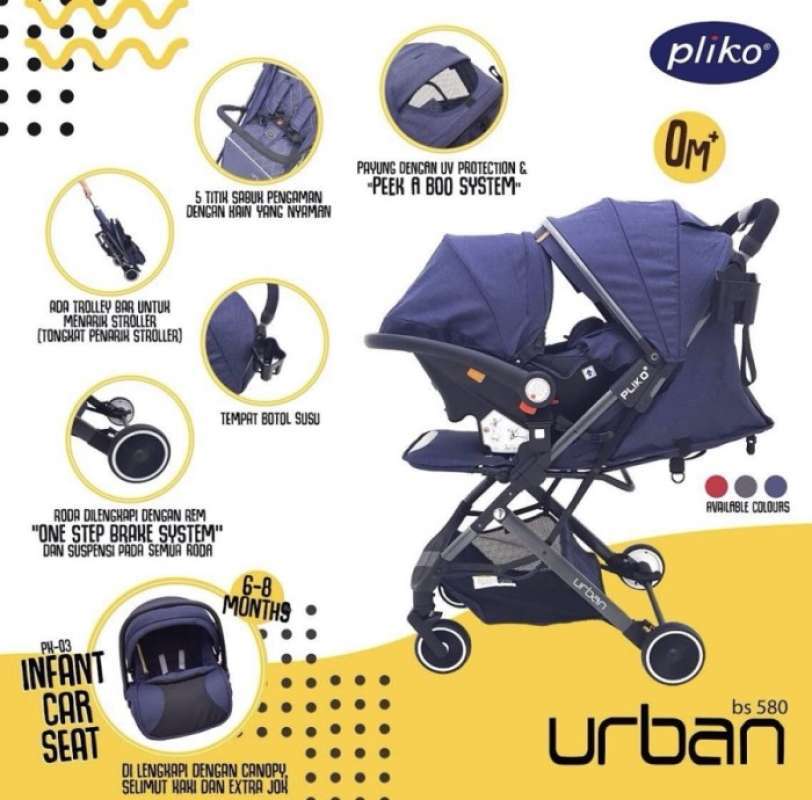 Jual Stroller Pliko Urban Travel System Stroler Carseat Kereta