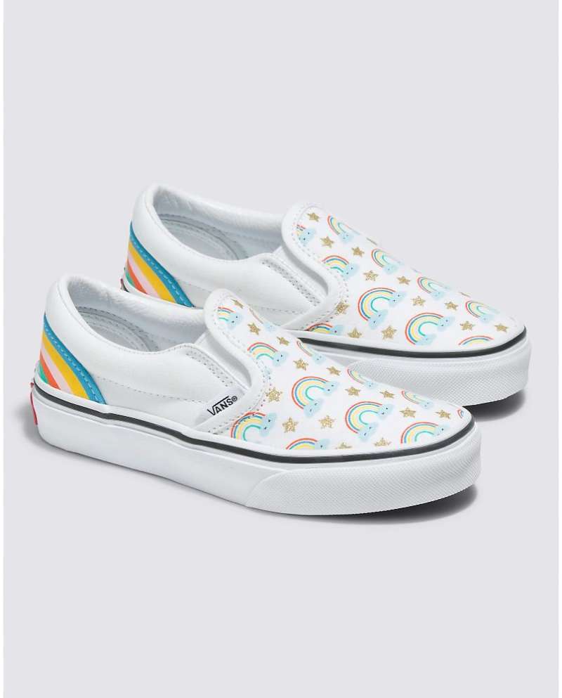 Rainbow true white slip on vans store