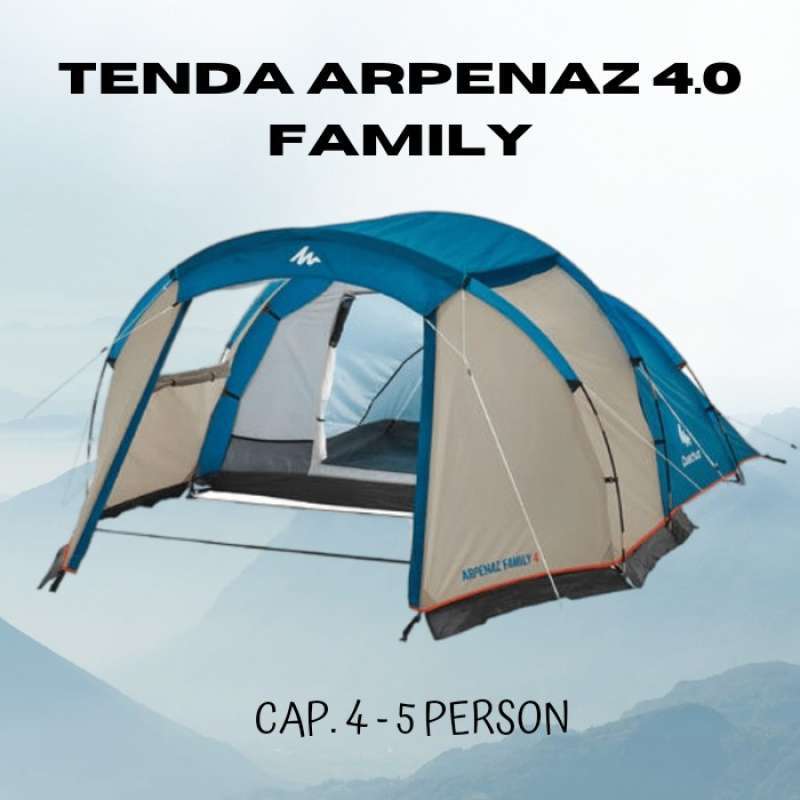 Promo Tenda Family Besar Arpenaz 4.0 4 Person 1 Bedroom Quechua