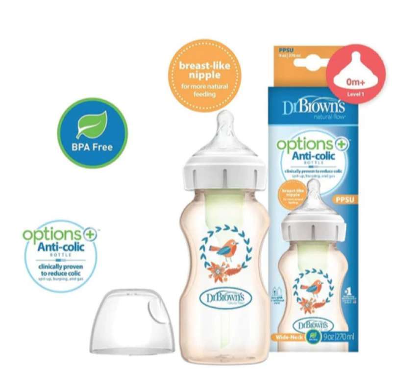 Promo Dr Browns - Ppsu Options Plus Wide Neck Bottle 270Ml Bird Diskon Diskon 11% di Seller Janaka Store - Cengkareng Barat, Kota Jakarta Barat | Blibli