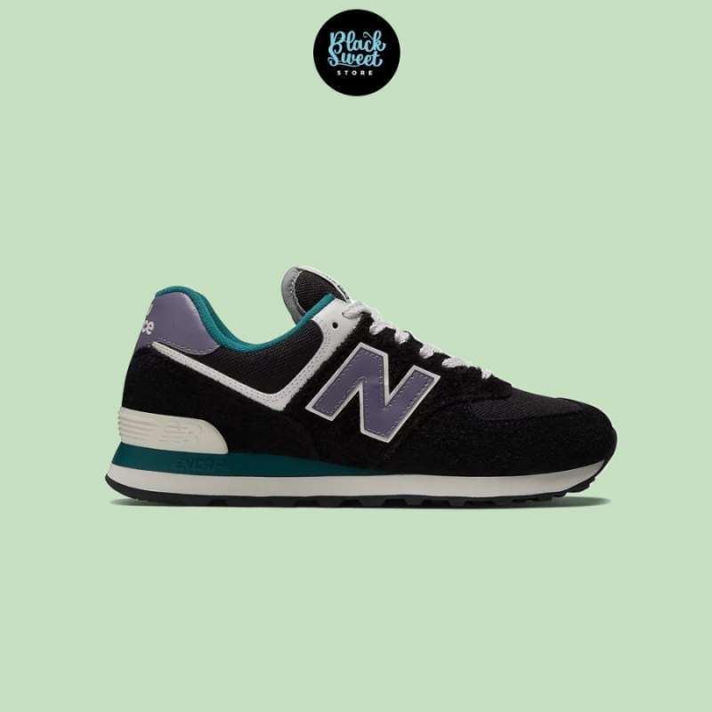New balance 574 black purple hot sale