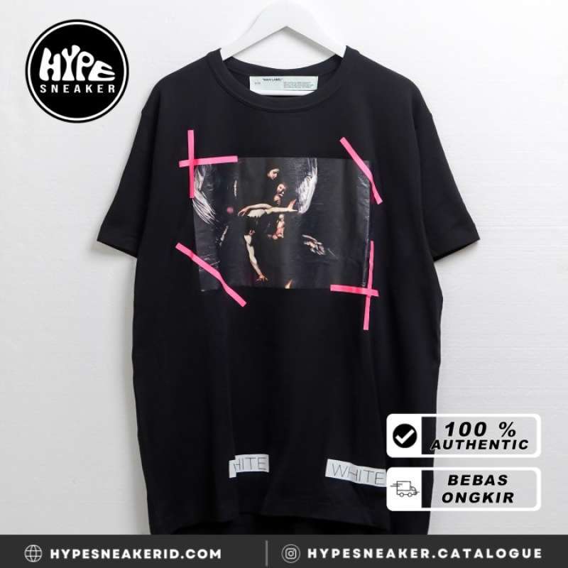 Jual Kaos OFF WHITE OPERA CARAVAGGIO PINK BLACK Tshirt 100