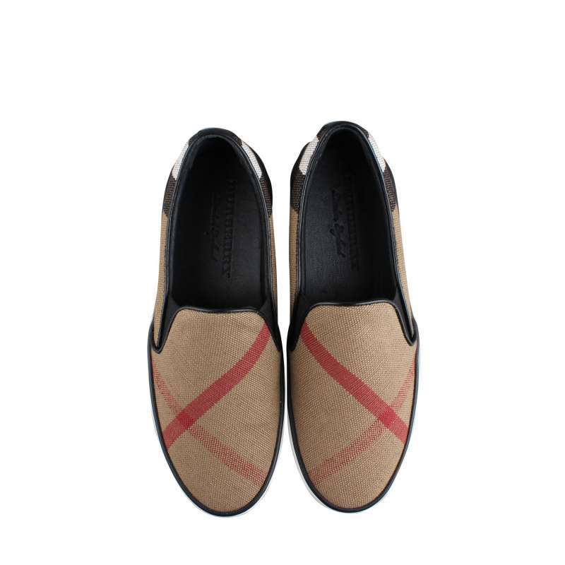 Promo Burberry Natural Gauden Macro Check Slip On Sneakers Diskon