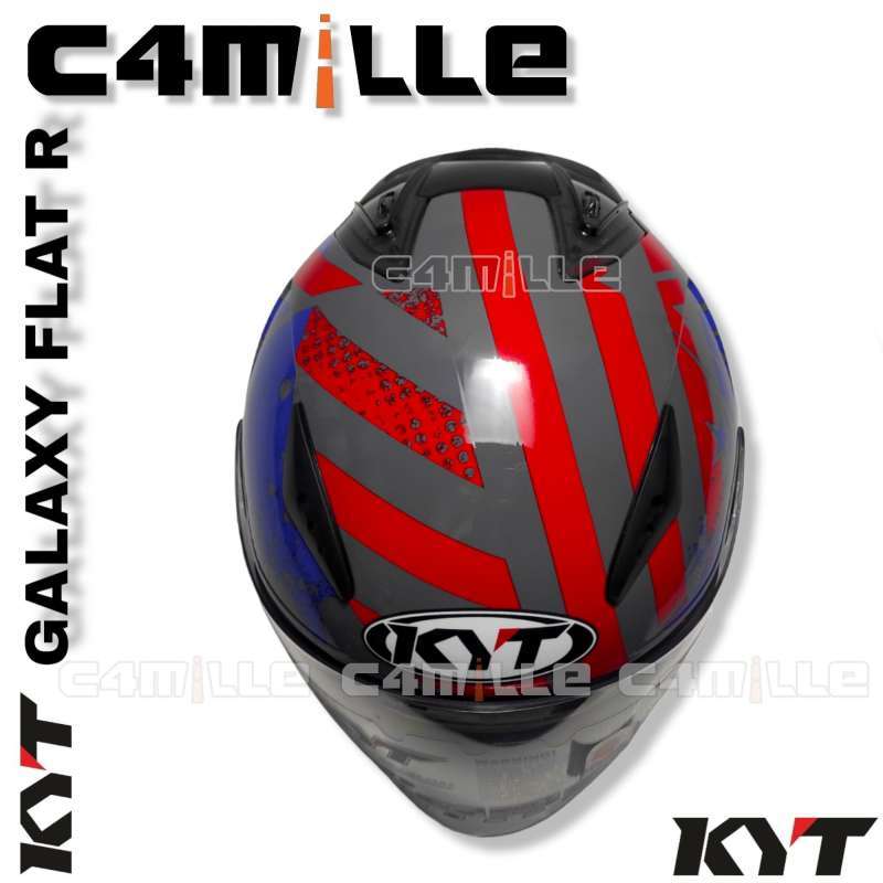 HELM KYT GALAXY FLAT R STAR GREY DOUBLE VISOR HALF FACE