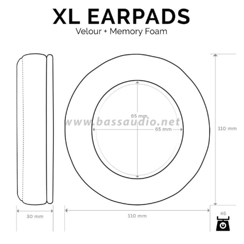 Jual New Brainwavz Xl Round Velour Headphone Mem Foam Earpads