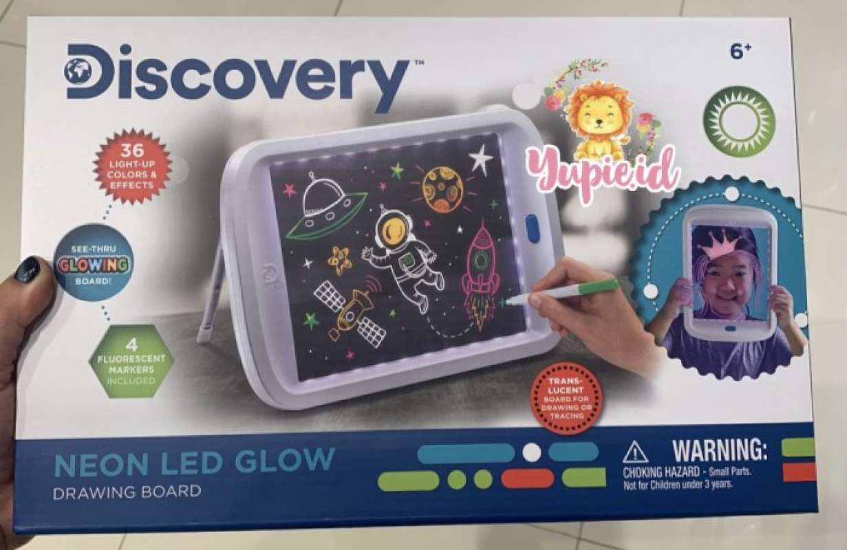 Promo Discovery kids neon LED glow drawing board with 4 fluorescent markers  Diskon 23% di Seller Alice Otoparts - Duren Sawit, Kota Jakarta Timur