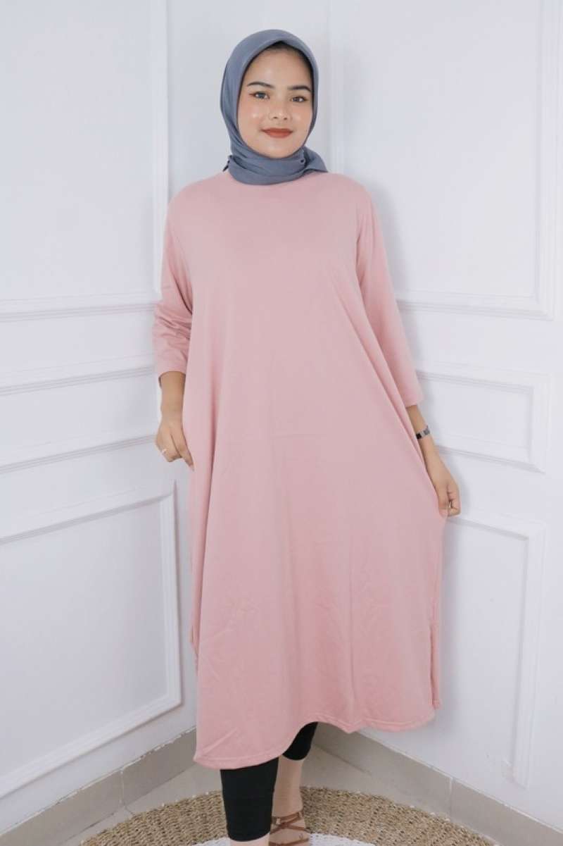 FBT Midi Dress Jumbo Terbaru CLARA MIDI DRESS #2 KAOS KATUN COMBED 24s  UKURAN S M L XL XXL 3XL Gamis Kaos Wanita Outfit Casual Santai