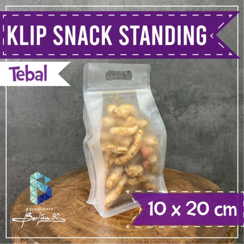 Standing Pouch Flat Bottom Matte Doff 10x20 Cm Plastik Kemasan Snack