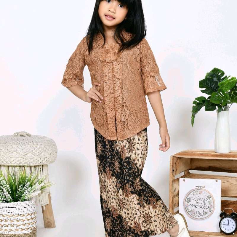 Jual Setelan kebaya brukat modern ENCIM KID kebaya anak setelan