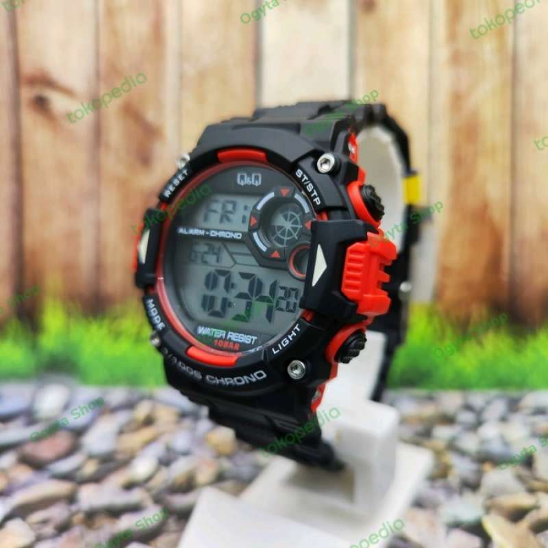Promo Q Q QQ DIGITAL JAM TANGAN PRIA HITAM M146J003Y ORIGINAL