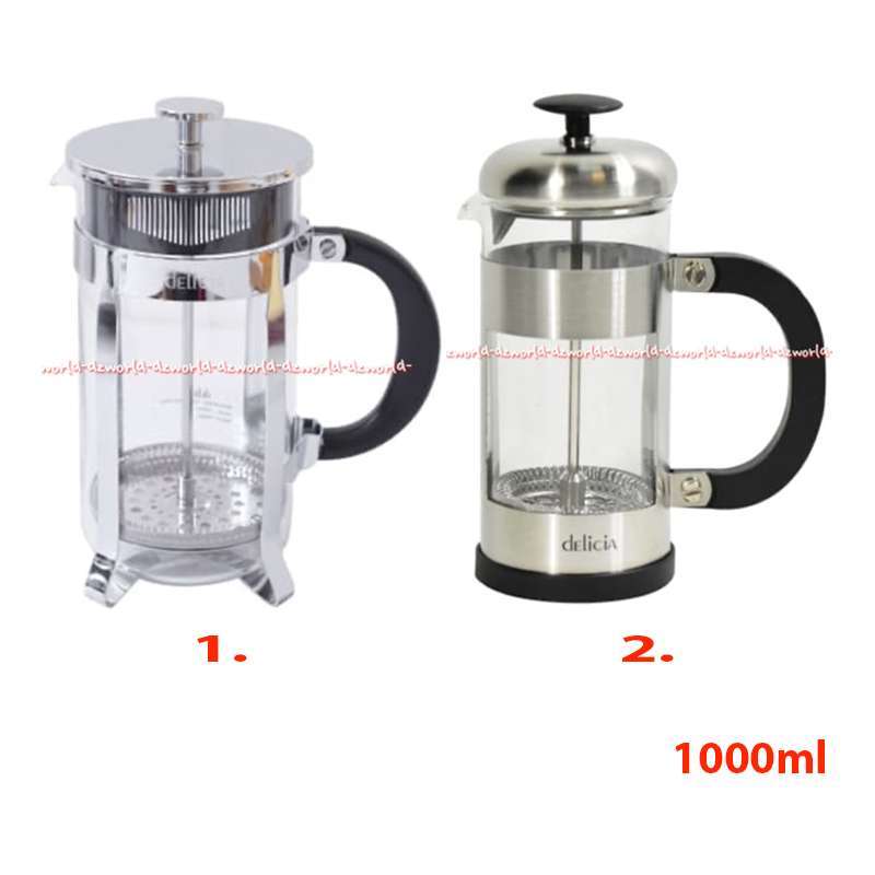 Jual Delicia French Press 1liter Silver Alat Teko Kopi Seduh