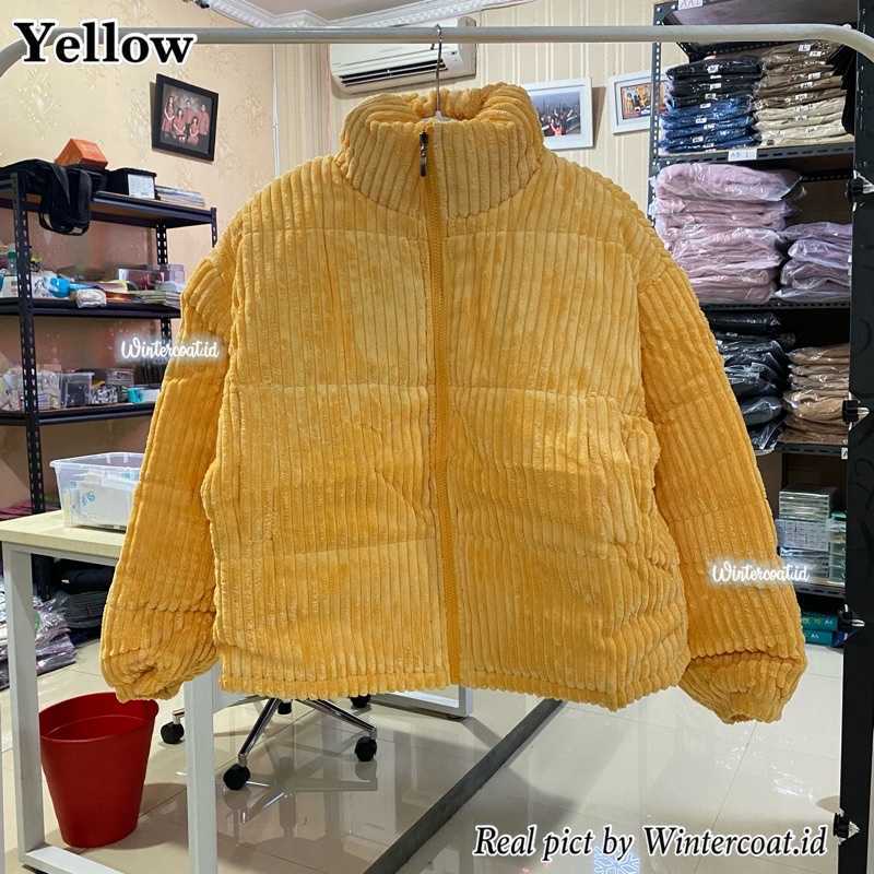 Verish Coat winter wanita jaket musim dingin Anna jacket hangat gunung  mantel corduroy woman import korea big size oversized Yellow L
