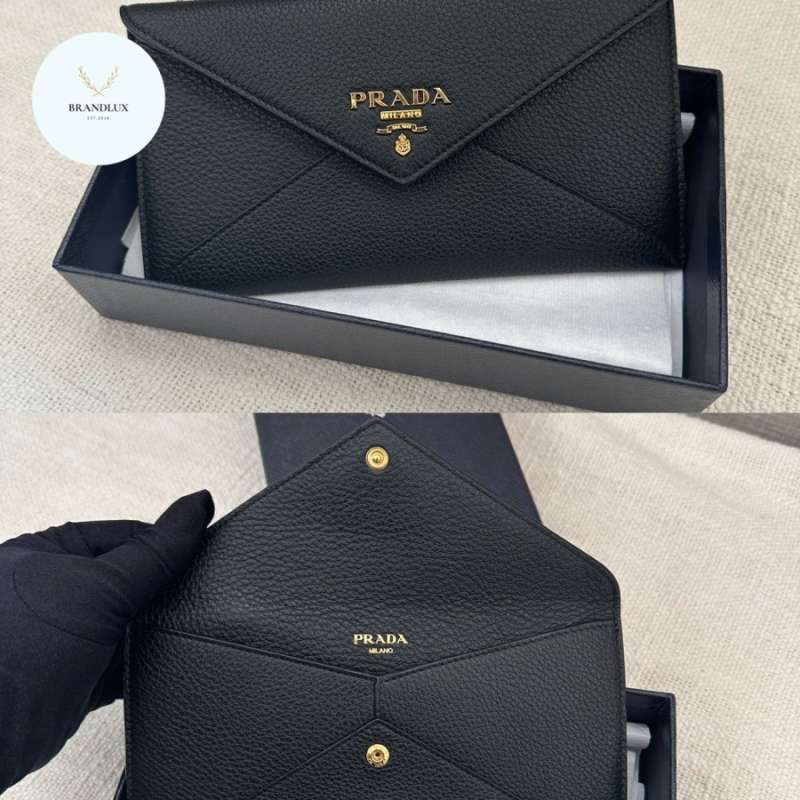 Jual Prada Envelope Wallet Black Grained 100 Authentic Di Seller Brandluxid Official Store Kedung Baruk Kota Surabaya Blibli