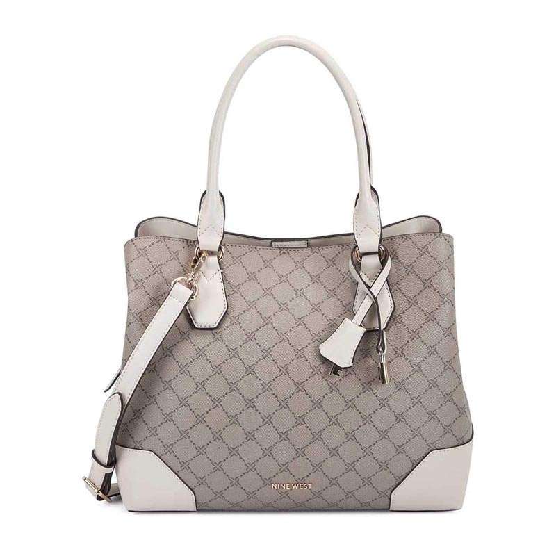 Promo Nine West Brooklyn Jet Set Carryall NLG108509 Beige Logo