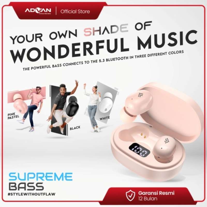 ADVAN START GO TWS 2 EARBUDS EARPHONE BLUETOOTH NEW GARANSI RESMI XIONSTORE