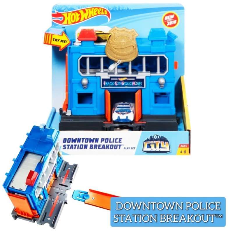 Hot wheels city downtown police station breakout playset on sale