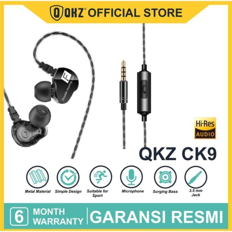 Promo QKZ CK9 WITH MIC EARPHONE SPORT DYNAMIC DOUBLE DYNAMIC