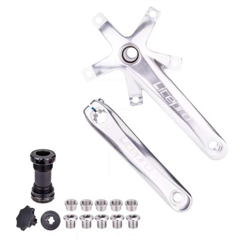 CRANK CRANKSET LITEPRO HOLLOWTECH KOMPLIT BB (SILVER)