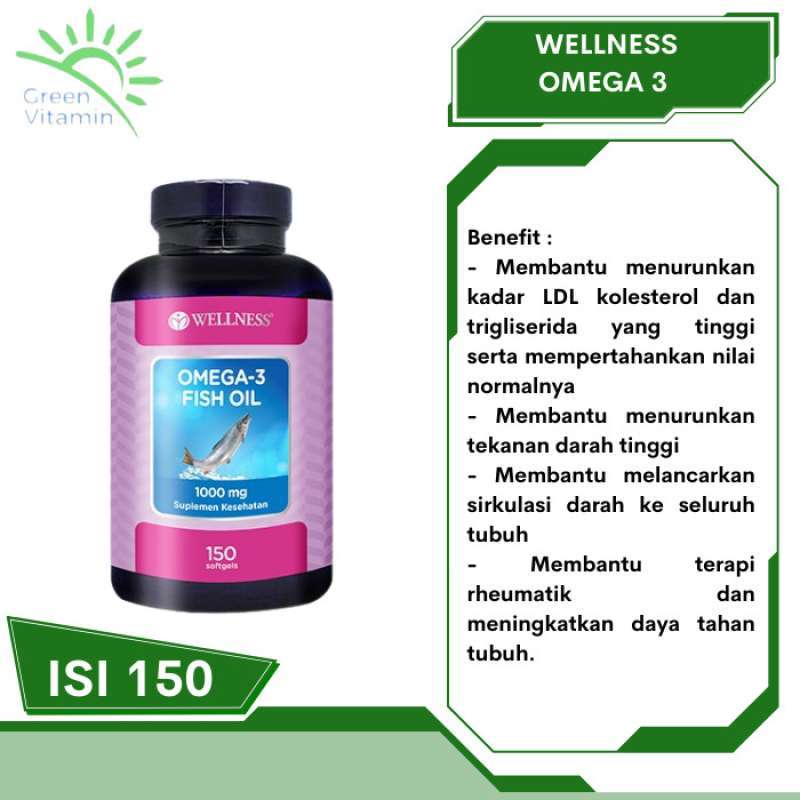 Promo 150 Tab Wellness Omega 3 Natural Fish Oil 1000mg Omega3 Bpom 1000 Mg Diskon 23 Di Seller Abata Shop Kalibata Kota Jakarta Selatan Blibli