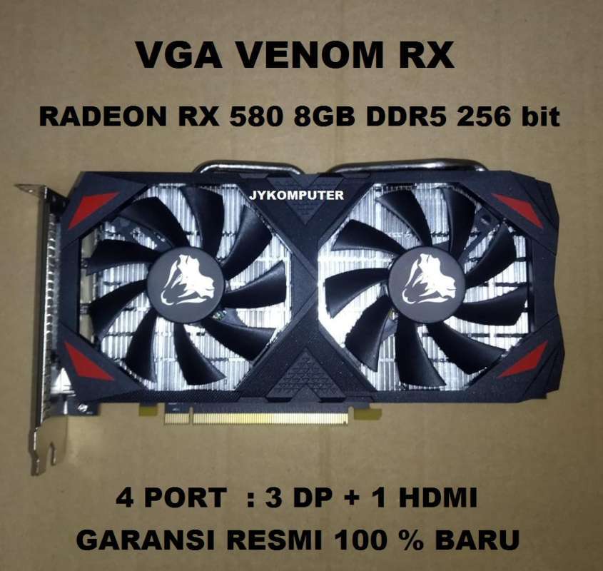 VGA VENOMRX Radeon RX 580 8GB DDR5 256 bit VENOM RX580 Dual Fan besar