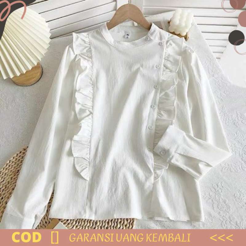 Promo Fashion Baju Blouse Casual Wanita Modis Bahan Linen Premium