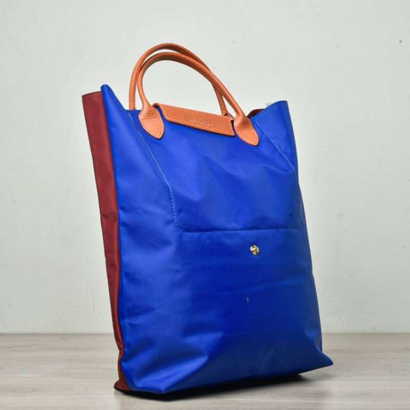 Jual LONGCHAMP LE PLIAGE BI COLOR RE PLAY TOTE MAROON BLUE di