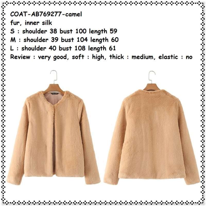 Promo AB769277 Jaket Jacket Cardigan Bulu Fur Wanita Korea Import