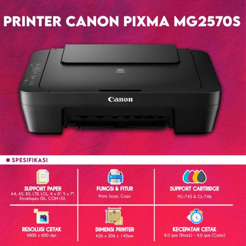 Promo Printer Print Scan Copy All In One Canon Mg2570S No Wifi Adf