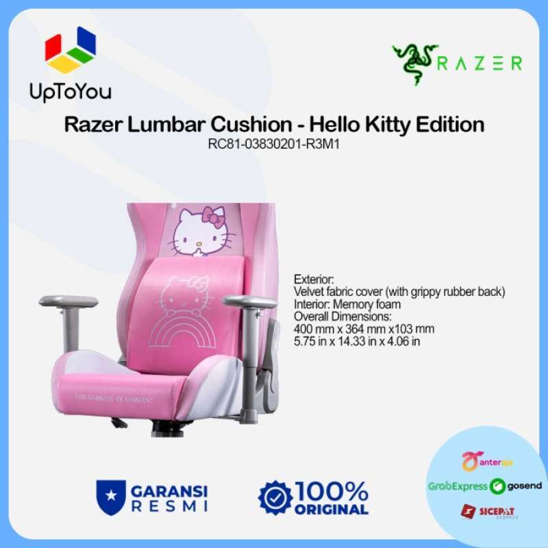 Razer Lumbar Cushion Hello Kitty & Friends Edition: Lumbar Support for  Gaming Chairs - Fully-Sculpted Lumbar Curve - Memory Foam Padding - Wrapped  in