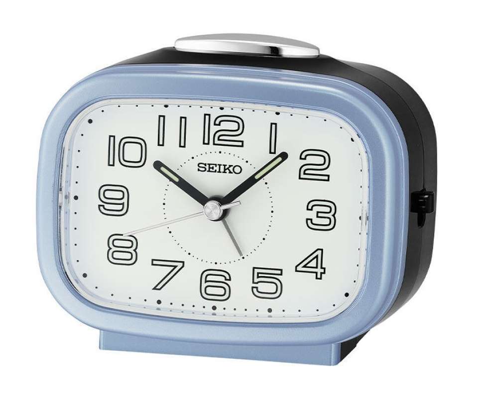NEW Jam Meja Weker Beker Seiko QHK060 QHK060L Blue Original