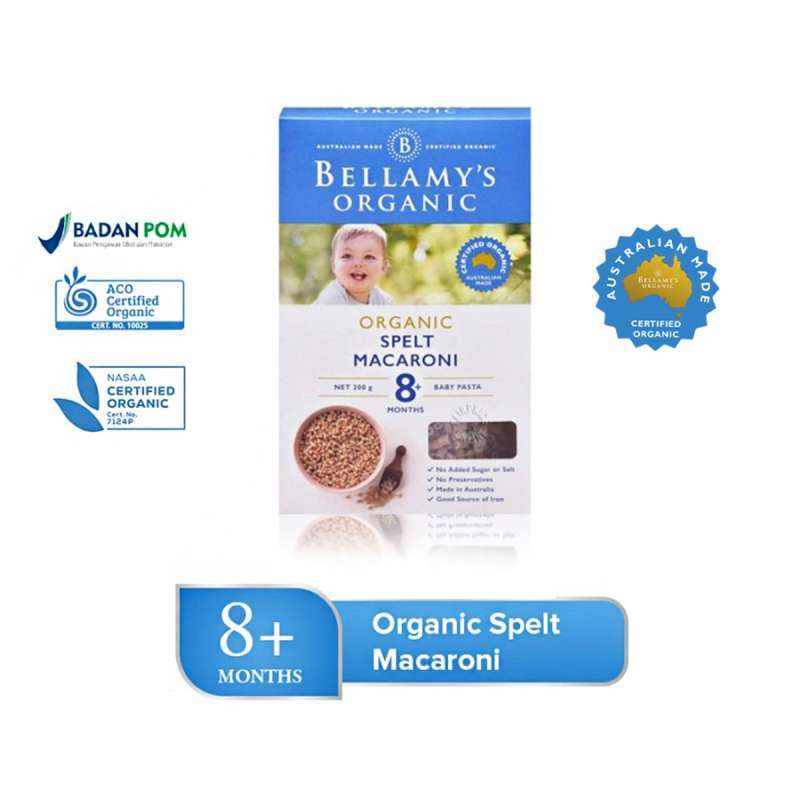 Jual Asupan Gizi Anak Bellamys Organic Spelt Macaroni 8+ 200gr