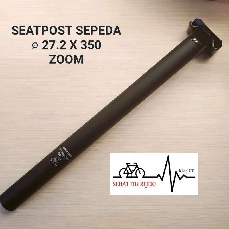 Promo POLYGON SEAT POST SEPEDA 27.2 x 350 ALLOY BLACK MERK ZOOM