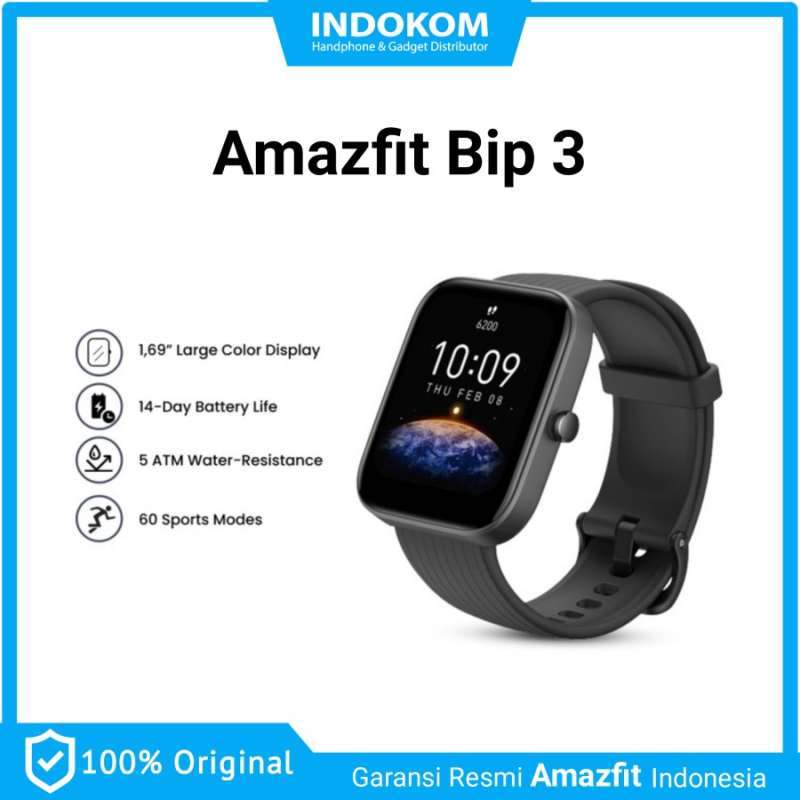 Jual Amazfit Bip 3 Smartwatch Garansi Resmi di Seller Indokom