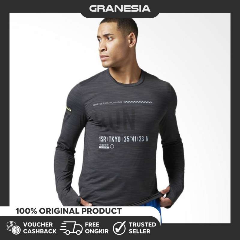 Promo Reebok One Series Run Long Sleeve BK7330 Baju Lengan Panjang
