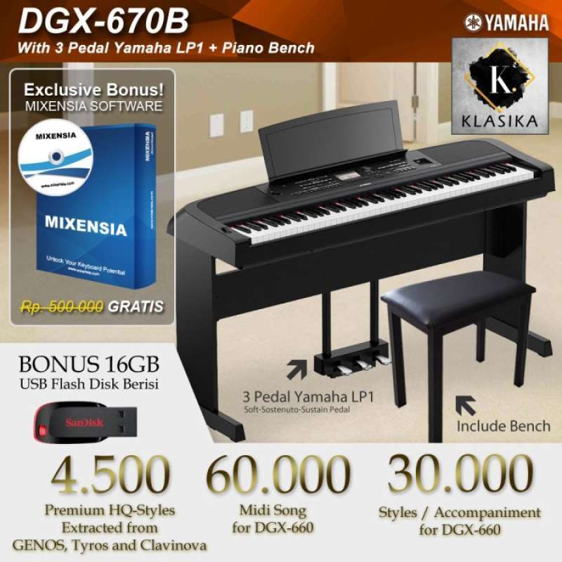 Yamaha portable digital piano dgx 660 deals with bonus flashdisk and mixensia software