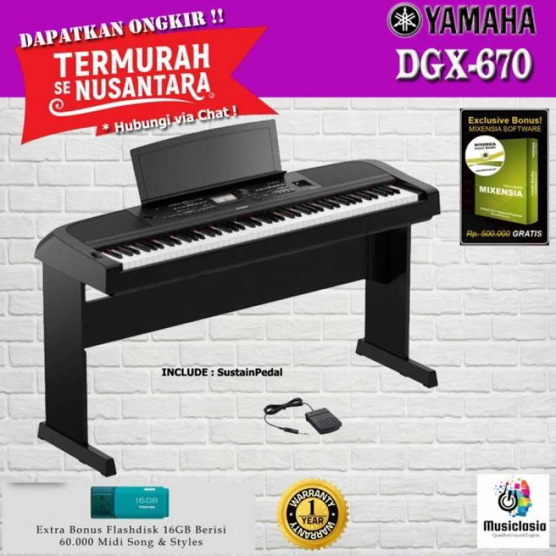 Yamaha portable digital piano dgx 660 with bonus 2025 flashdisk and mixensia software