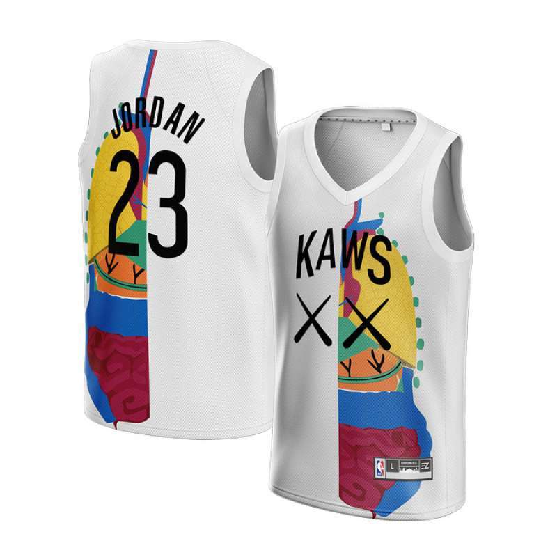 Jual CUSTOM Jersey Michael Jordan KAWS BULLS PUTIH Swingman