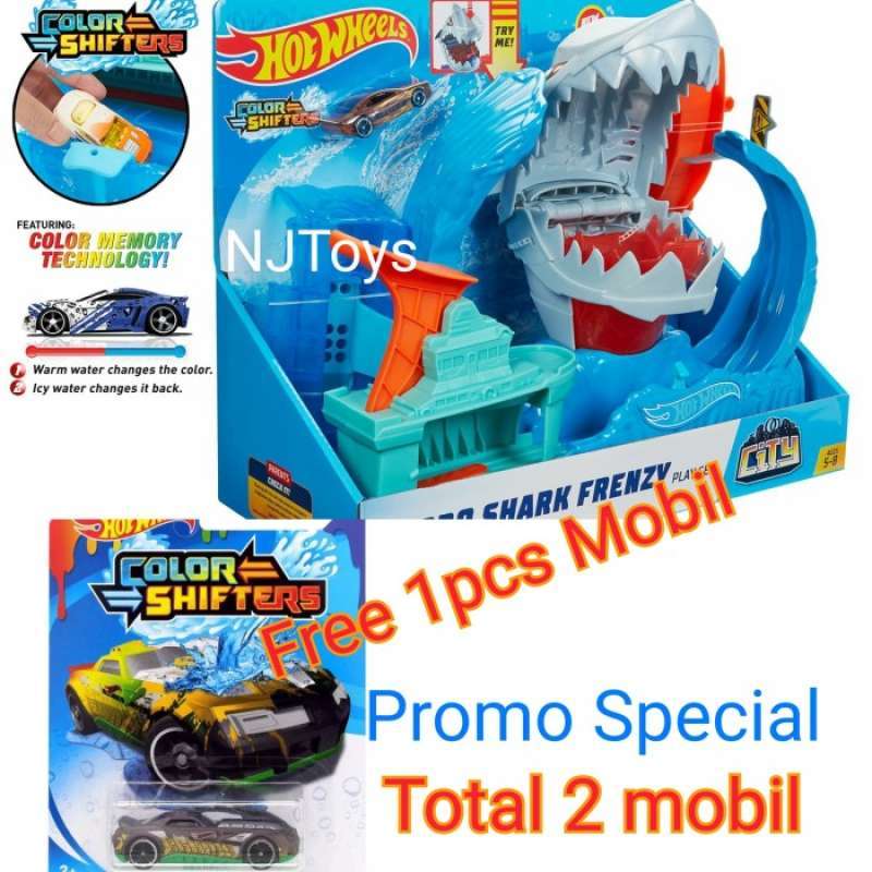 Hot wheels color shifters shark splashdown trackset online