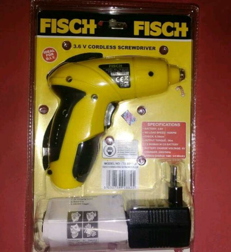 Promo Fisch Cordless Screwdriver Obeng Bor Tangan Elektrik