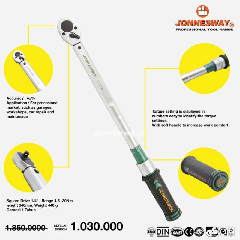 Jonnesway torque shop wrench
