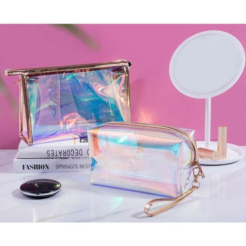 Tas Make Up Pouch Make Up Tas Kosmetik Transparan PVC Anti Air