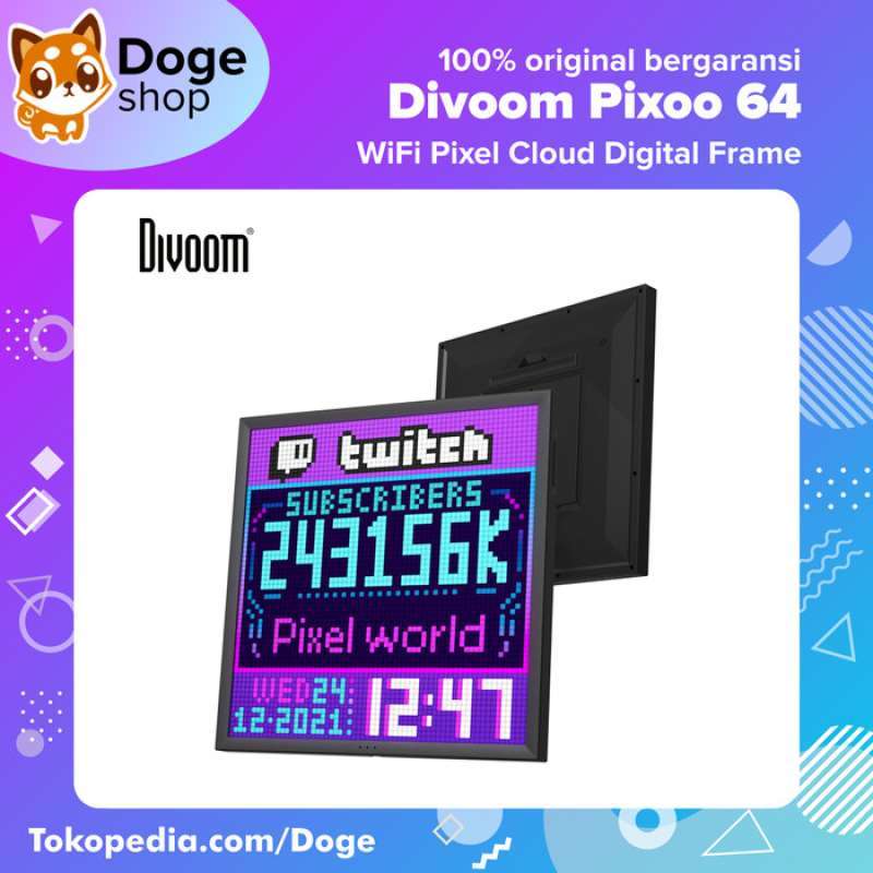 Divoom Pixoo-64 - WiFi Pixel Cloud Digital Frame with APP Control