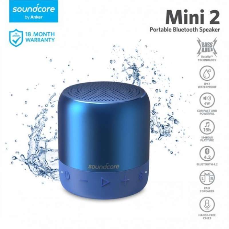 Jual ANKER A3107 Soundcore Mini 2 IPX7 Bluetooth Speaker Biru di