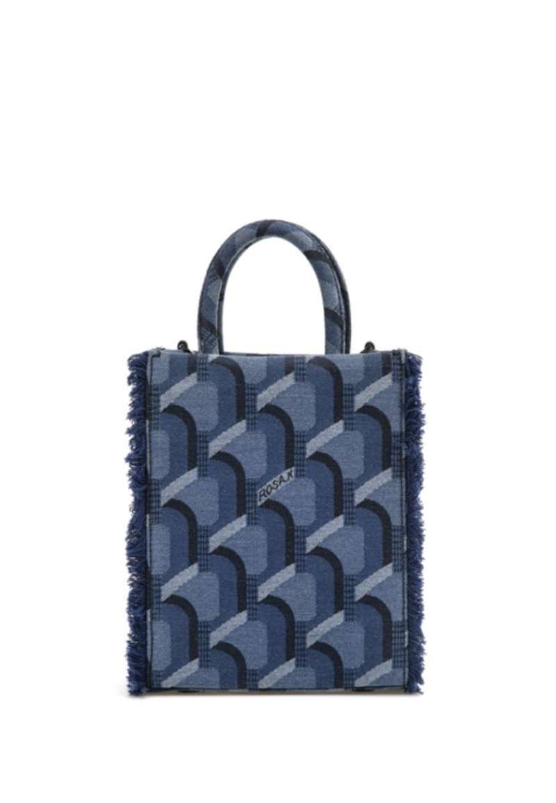 韓国大人気[rosa.K] JEANS MONOGRAM TOTE DENIM BLUE_XS Promo Rosa.k Jeans Monogram Tote Denim Blue Xs Diskon 25% Di