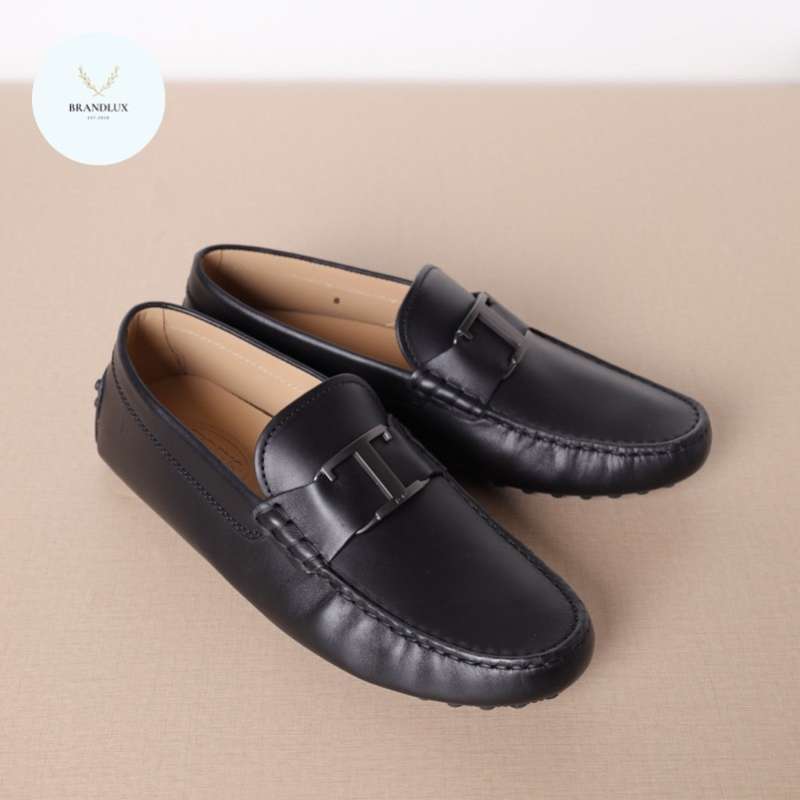 TOD'S Men T Timeless Gommino Driving Shoes in Black 100% Authentic