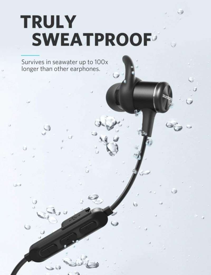 New Anker Ak A3403 Soundcore Spirit Bluetooth 5.0 Earbuds 8Hr Ipx7 Black Terbaik