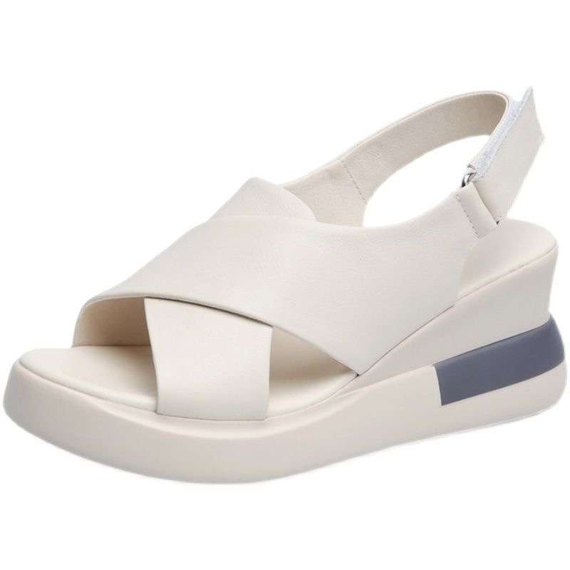 SUPERVICE BL363 Sandal Wanita Wedges Tinggi Korean Style Sepatu Sandal Cewek Wedges Wanita Modern Simple and Chic