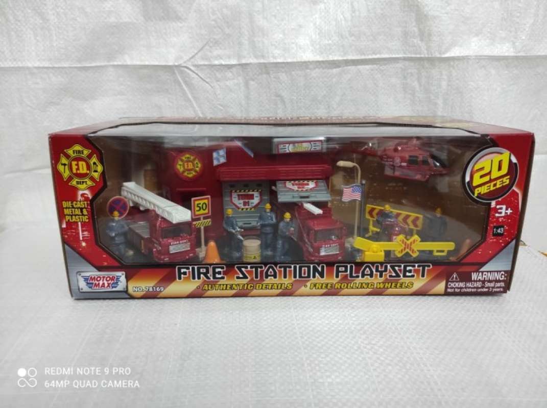 Motormax fire station best sale playset